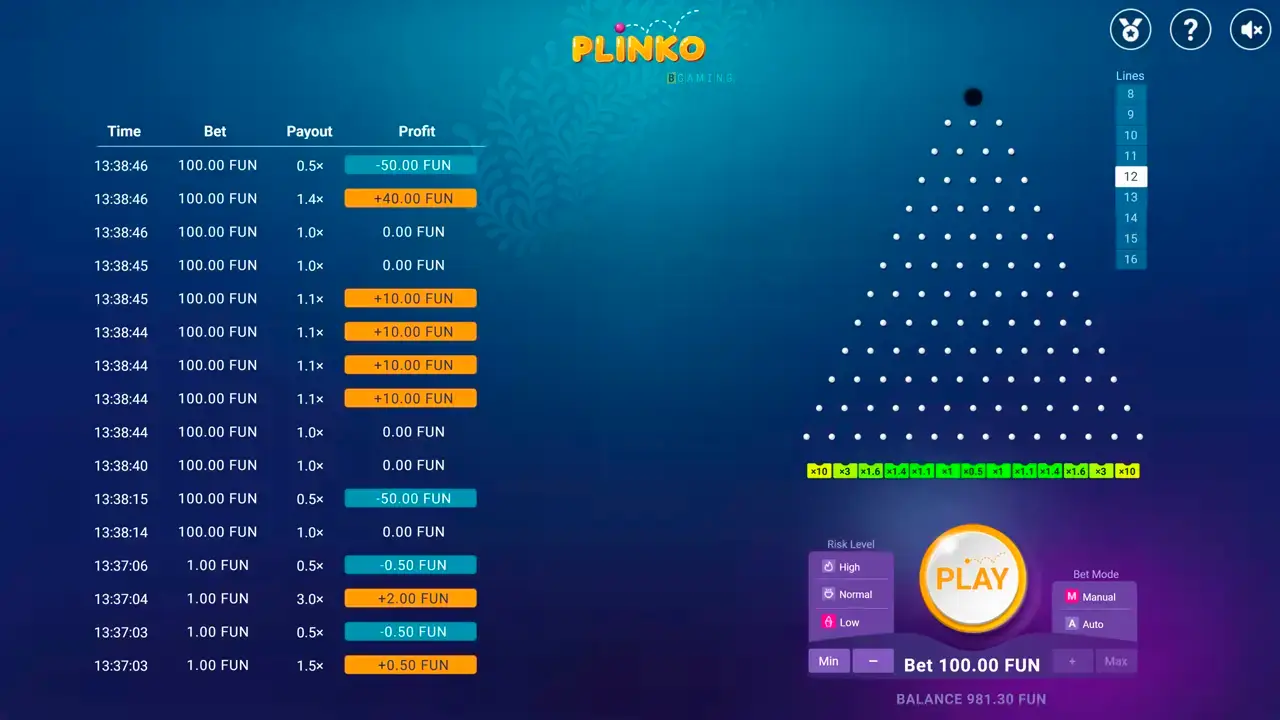 Plinko demo